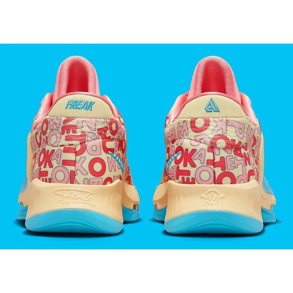 Nike Zoom Freak 4 Letter Bros Men's Basketball Shoes Pale Vanilla FB9503-200 - Picture 7 of 8